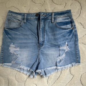 Windsor Light Blue Distressed Jean Shorts